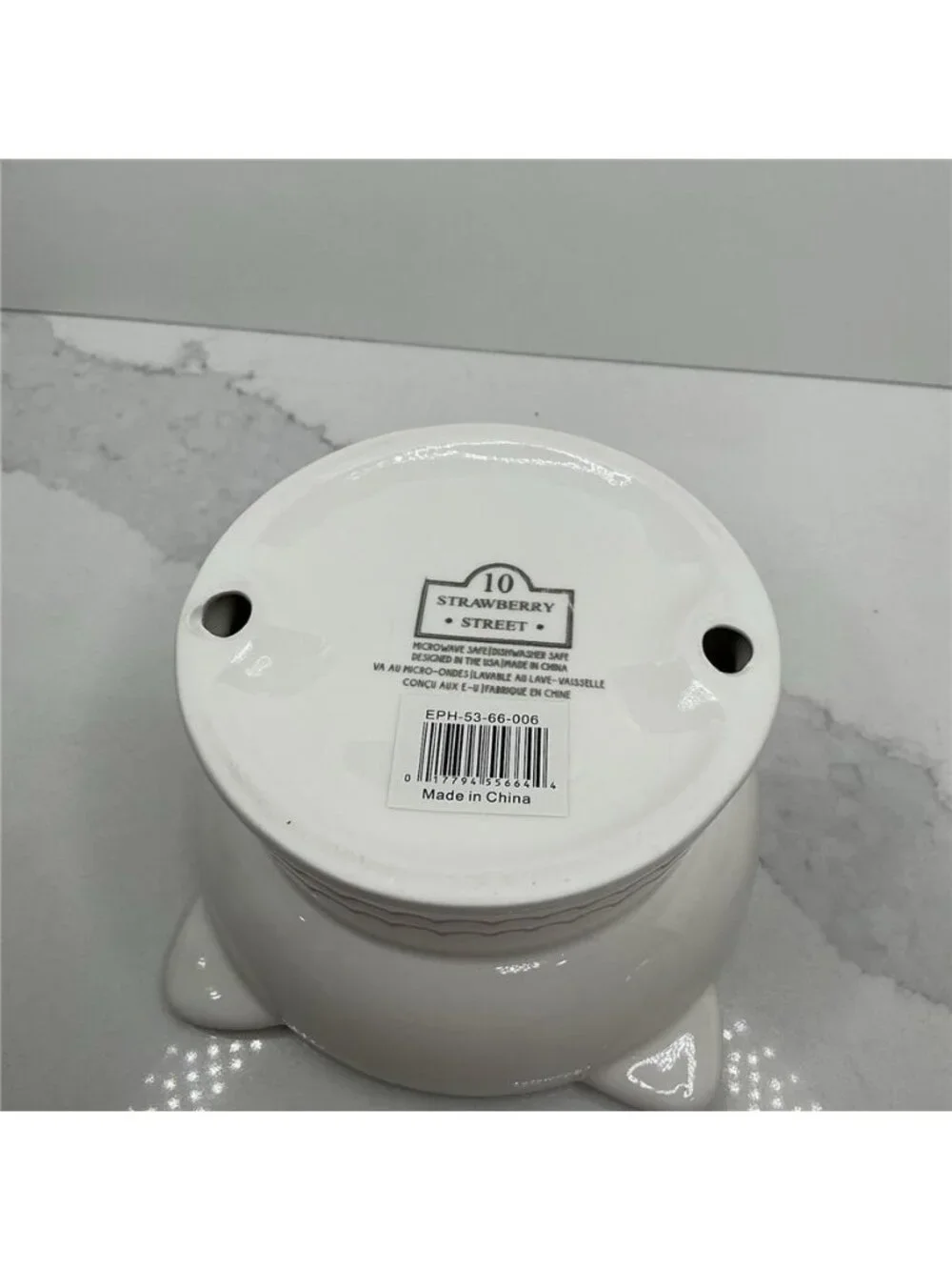 Elevated Pet Bowl 10 Strawberry Street White Pink Ceramic Food Water Dish New